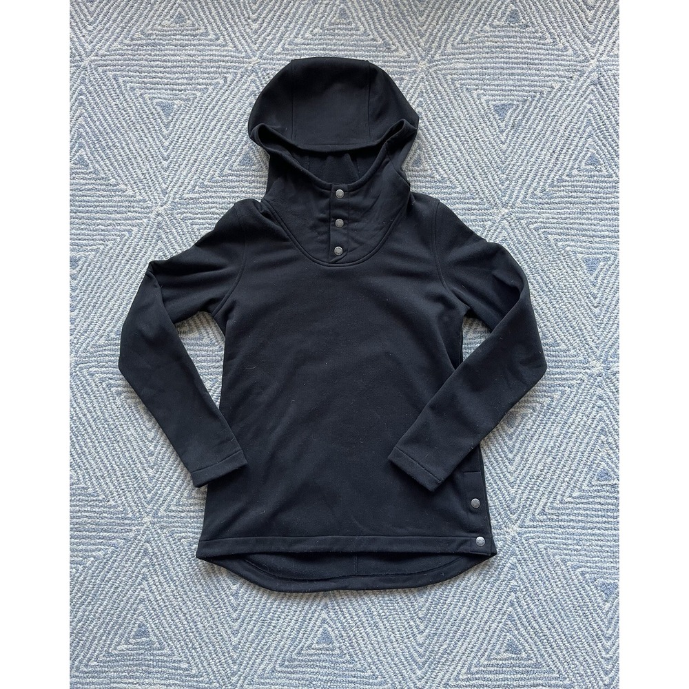 Women's‎ The North Face Hooded Three Button Sweatshirt - Black - Small
